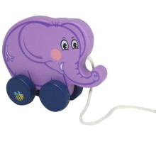 Baby Wooden Elephant Pulling-Toy Spielzeug